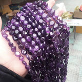 6-8mm 8-10mm Amethyst Crystal Beads 15in for Jewelry Making