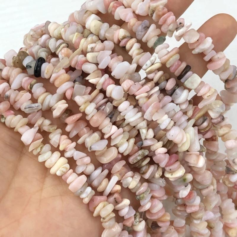 5-8mm Pink Opal Stone Beads Gravel Chips for Jewelry Making DIY