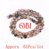 Forsted Matte Rhodonite Natural Stone Beads 6-12 MM Round
