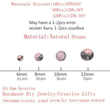 Forsted Matte Rhodonite Natural Stone Beads 6-12 MM Round