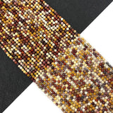 Stone Faceted Egg Yolk Beads 3-4mm Semi-Precious Round Charm