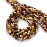 Stone Faceted Egg Yolk Beads 3-4mm Semi-Precious Round Charm