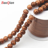 Natural 9mm Coconut Shell Wooden Beads Jewelry Making Spacer Bracelet DIY