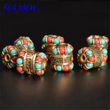 2 PCS Metal Brass Set Auger Nepal Spacer Beads 2.3mm Hole Beads
