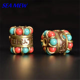 2 PCS Metal Brass Set Auger Nepal Spacer Beads 2.3mm Hole Beads