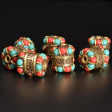 2 PCS Metal Brass Set Auger Nepal Spacer Beads 2.3mm Hole Beads