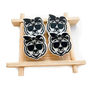 10pcs Eye Bear Silicone Beads Teether Chewing Teeth DIY Accessories