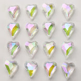 30Pcs 10x12mm Crystal Glass Heart Beads for Jewelry Making DIY