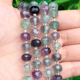 Colorful Fluorite Quartz Stone Beads Column Shape Natural Loose Beads 7.5''