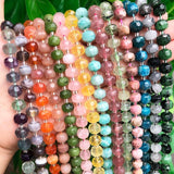 Colorful Fluorite Quartz Stone Beads Column Shape Natural Loose Beads 7.5''