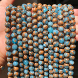 Natural Stone Cloisonne Golden Stripe Spacer Beads 6/8/10MM for Jewelry Making