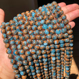 Natural Stone Cloisonne Golden Stripe Spacer Beads 6/8/10MM for Jewelry Making