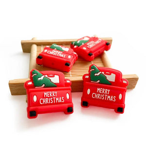 10PCS Christmas Truck Silicone Beads DIY BPA Chewable Dummy Necklace