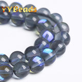 Austria Gray Crystal Moonstone Glitter Beads 6-12mm Round