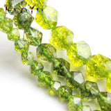Faceted Green Peridot Stone Beads Gem Round Spacer 15''Strand