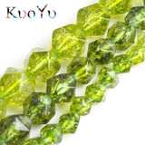 Faceted Green Peridot Stone Beads Gem Round Spacer 15''Strand