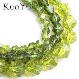 Faceted Green Peridot Stone Beads Gem Round Spacer 15''Strand