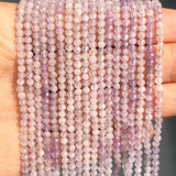 Light Purple Crystal Stone Beads 2mm Round Spacer Waist Beads