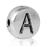 7mm A to N Letter Spacer Beads DIY Bracelets Jewelry Findings