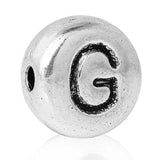 7mm A to N Letter Spacer Beads DIY Bracelets Jewelry Findings