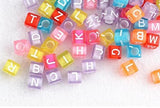 100pcs Mixed English A-Z Letter Acrylic Beads, DIY Necklace Bracelet Charms