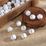 20mm Snowman Pattern Wooden Beads for Jewelry Making