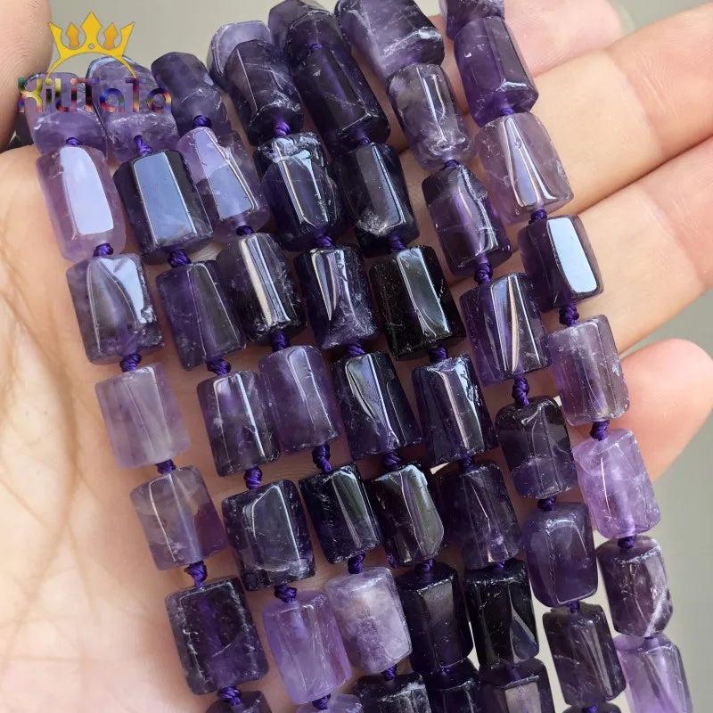 Faceted Purple Crystal Amethysts Loose Beads for DIY Jewelry Making