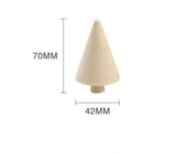 2pcs Christmas Wooden Tree Decor Painted Toys DIY Natural Craft Accessories