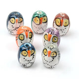 5pcs Owl Ceramic Beads Charms 17x22mm Porcelain Beads for Jewelry Making