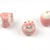 15x16mm Cartoon Ceramic Lucky Cat Animal Ornament for Jewelry Making
