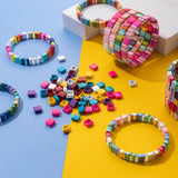 30Pcs 8*8MM Square Shape Enamel Beads Colorful Elastic Bracelets Beads