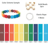 30Pcs 8*8MM Square Shape Enamel Beads Colorful Elastic Bracelets Beads
