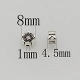 50pcs Antique Silver Flower Beads 8mm Spacer DIY Jewelry Accessories
