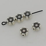 50pcs Antique Silver Flower Beads 8mm Spacer DIY Jewelry Accessories