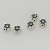50pcs Antique Silver Flower Beads 8mm Spacer DIY Jewelry Accessories