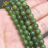 Canada Jade Round Stone Beads for Jewelry Making DIY 7.5''