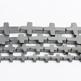 Hematite Stone Beads Cross Rondelle Spacer 15' 4 Sizes