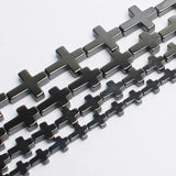 Hematite Stone Beads Cross Rondelle Spacer 15' 4 Sizes