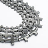 Hematite Stone Beads Cross Rondelle Spacer 15' 4 Sizes