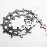 Hematite Stone Beads Cross Rondelle Spacer 15' 4 Sizes