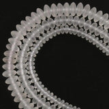 Matte Crystal Rondelle Bead Clear Quartz Spacer Beads 15in