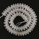 Matte Crystal Rondelle Bead Clear Quartz Spacer Beads 15in