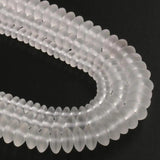 Matte Crystal Rondelle Bead Clear Quartz Spacer Beads 15in