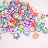 50pc 15mm Polymer Clay Plumeria Flower Beads Multicolor Mix DIY Jewelry Craft