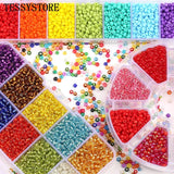 3mm Glass Seed Beads Box Set Charms Crystal Spacer Beads Jewelry Making
