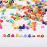 3mm Glass Seed Beads Box Set Charms Crystal Spacer Beads Jewelry Making