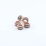 CZ Cylinder Beads for Jewelry Making DIY Copper Spacer Beads 3pcs/lot