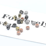 CZ Cylinder Beads for Jewelry Making DIY Copper Spacer Beads 3pcs/lot