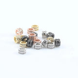 CZ Cylinder Beads for Jewelry Making DIY Copper Spacer Beads 3pcs/lot