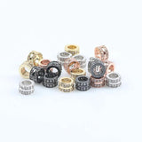 CZ Cylinder Beads for Jewelry Making DIY Copper Spacer Beads 3pcs/lot